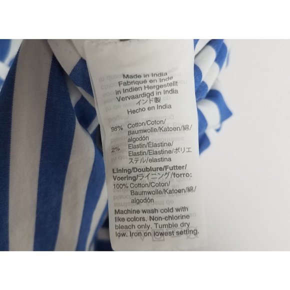 J. Crew Women's Sz. 4 Blue & White Cotton Wide Leg Halter Jumpsuit - Picture 5 of 9